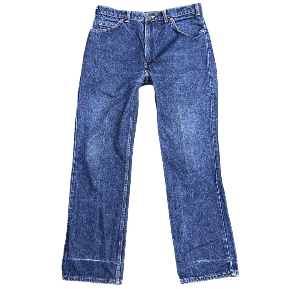 VTG 80s LEVI'S men's dark wash straight relaxed 619 orange tab jeans, 34x32. - Picture 2 of 7